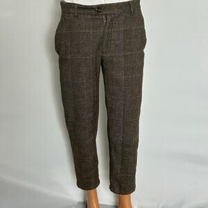 Houston White Target Men’s Plaid Trousers Pants 33x28 Brown Tailored